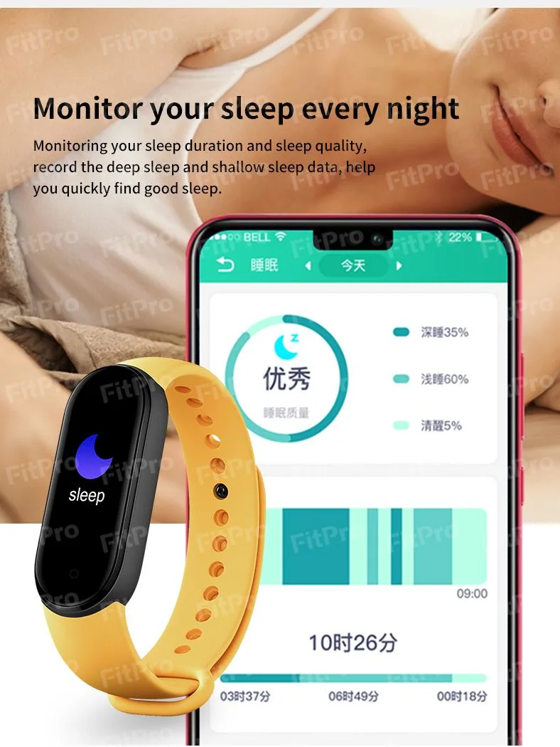 Popular Mi Band 6 Smart Watch M3 M4 M5 M6 M7 Smart Band Fitness Smartband Bracelet M 6 in Mobile Phone